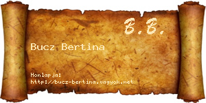 Bucz Bertina névjegykártya